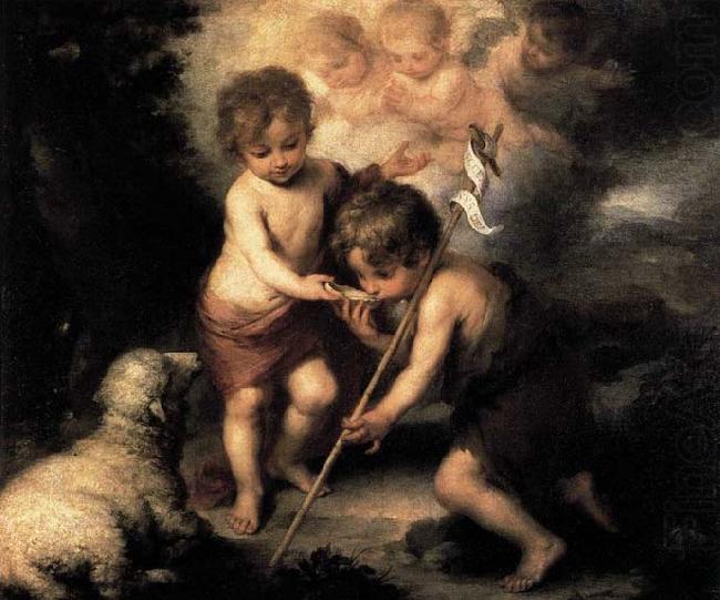 MURILLO, Bartolome Esteban Infant Christ Offering a Drink of Water to St John china oil painting image